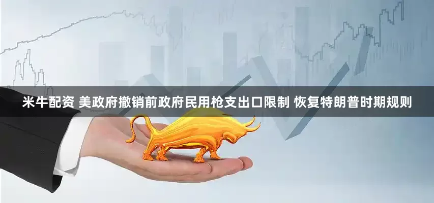 米牛配资 美政府撤销前政府民用枪支出口限制 恢复特朗普时期规则